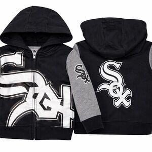 Chicago White Sox Kids Black & Gray Hooded Zip Front hoodie size 2T NWT